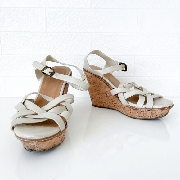 Harlow Womens Strappy Cork Wedge Heel Platform Sandals Tan Size 8 - Picture 2 of 8